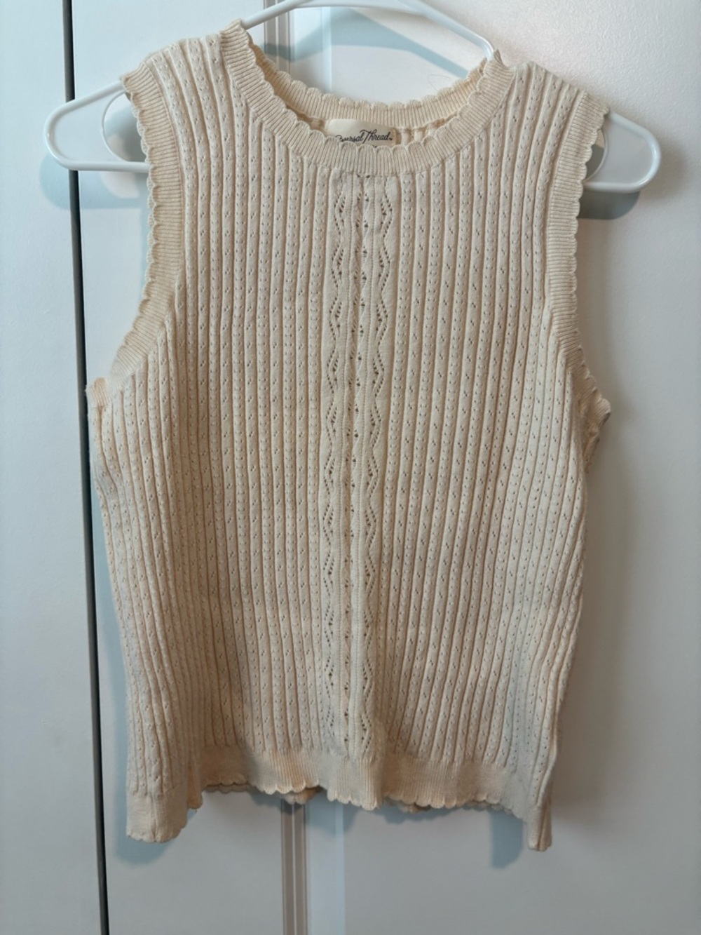 Target Universal Thread Cream Open Knit Sleeveless Sweater Tank